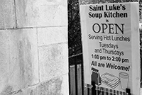 Soup Kitchen : St Luke's Lutheran Church : Hell's Kitchen : Food queues : Food lines : Hell's Kitchen : Streetlife, New York, Photo by Richard Moore